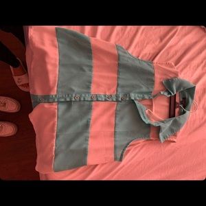 White and blue button down casual shirt